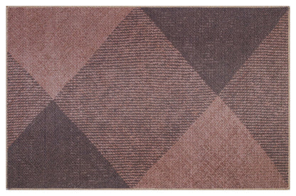 Distressed Bronze Boho Area Rug, Washable Vintage Farmhouse Carpet