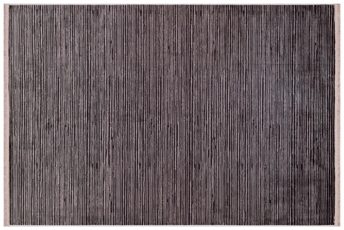 Plain Brown Ribbed Area Rug –Low Pile Carpet (Boho Living Room)