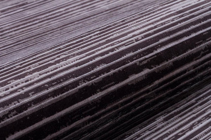 Plain Brown Ribbed Area Rug –Low Pile Carpet (Boho Living Room)