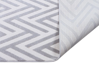 Modern Scandinavian Lattice Area Rug – White & Grey Rug - 200x300cm - 7x10ft