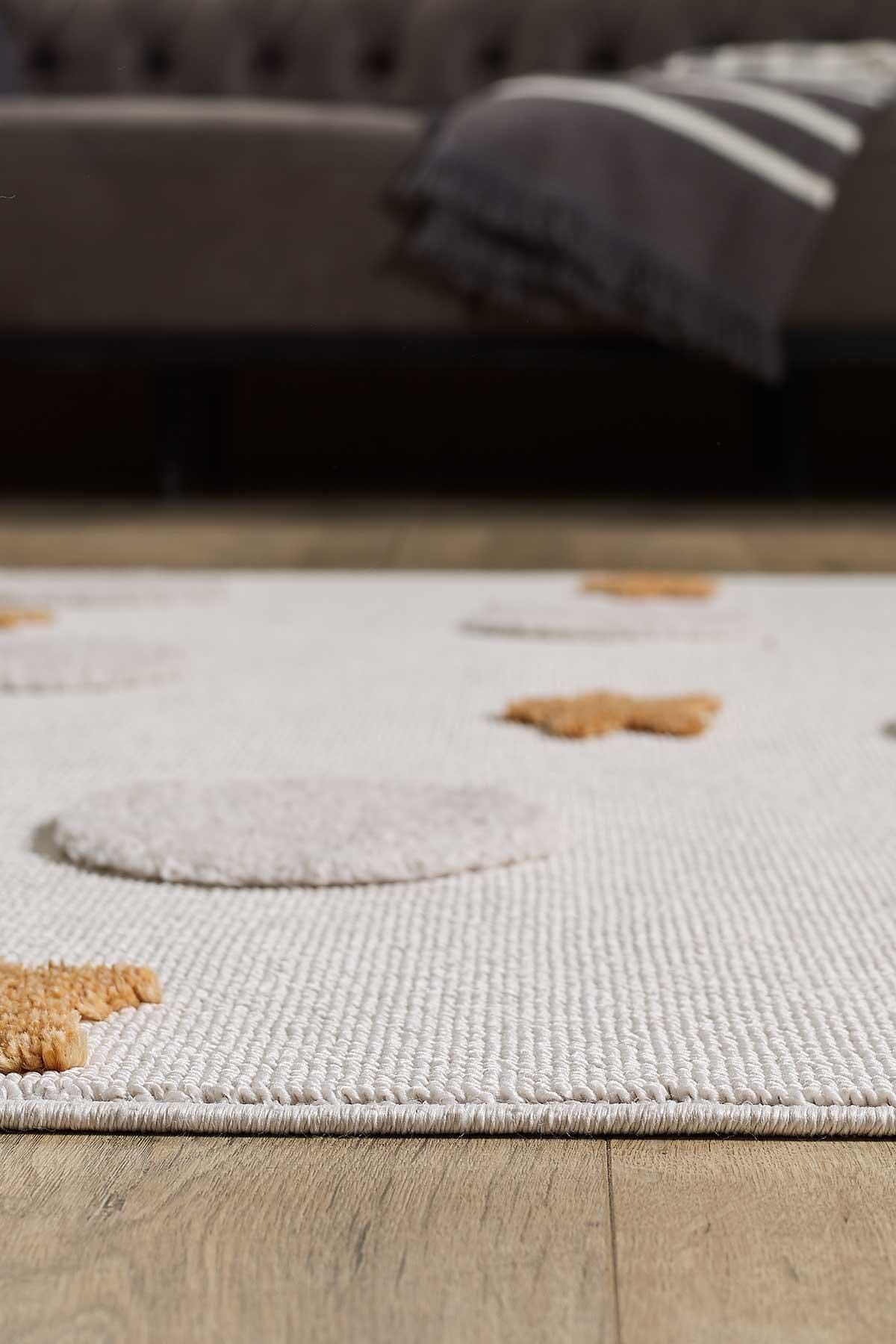 Celestial Stars and Moons Rug – Neutral Grey Boho Nursery Carpet