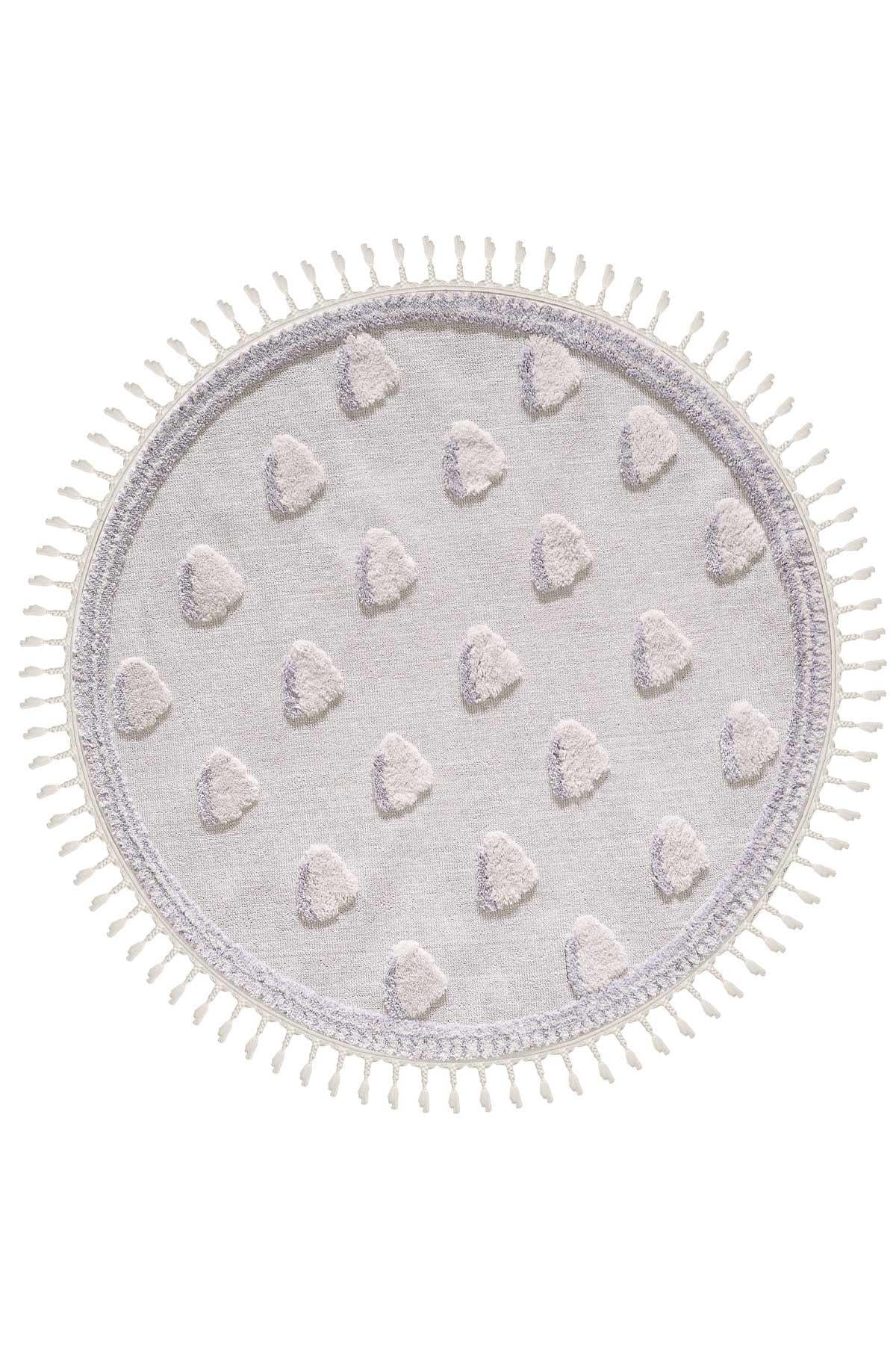 Round Cloud Nursery Rug – Grey Tasseled Playroom Decor, Soft Baby Shower Gift