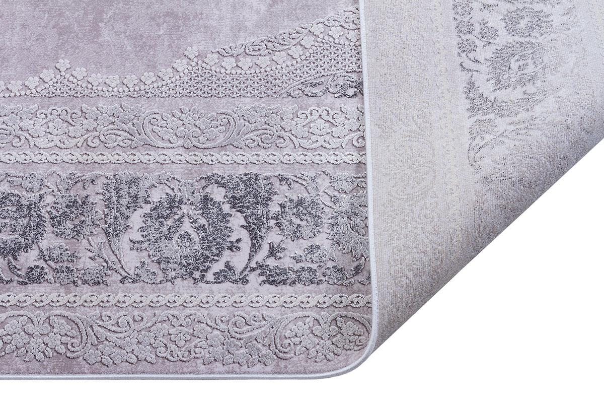 7x10 ft, Elegant Traditional Medallion Rug - Vintage Distressed Gray & Silver