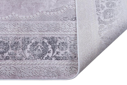 7x10 ft, Elegant Traditional Medallion Rug - Vintage Distressed Gray & Silver