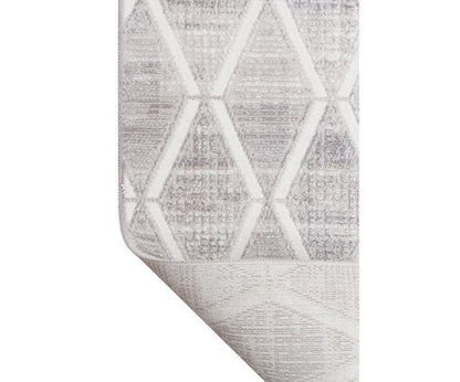 Modern Abstract Runner Rug, Distressed Cream Beige Hallway, Washable Low Pile Fringe