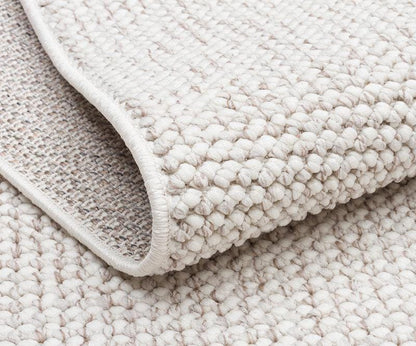 Custom Textured Runner Rug, Neutral Boho Hallway Area Rug, Hand-Woven Fringe Entryway Carpet