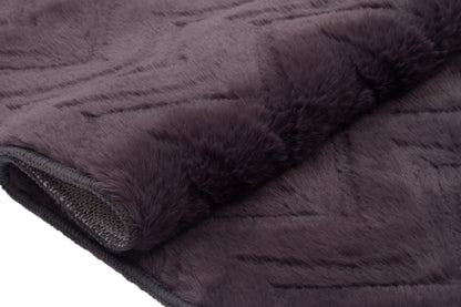 Gray Soft Fur Rug: Soft Washable Plush Carpet