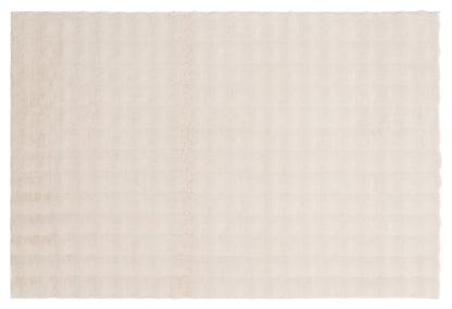 Beige Soft Fur Rug: Soft Washable Plush Carpet