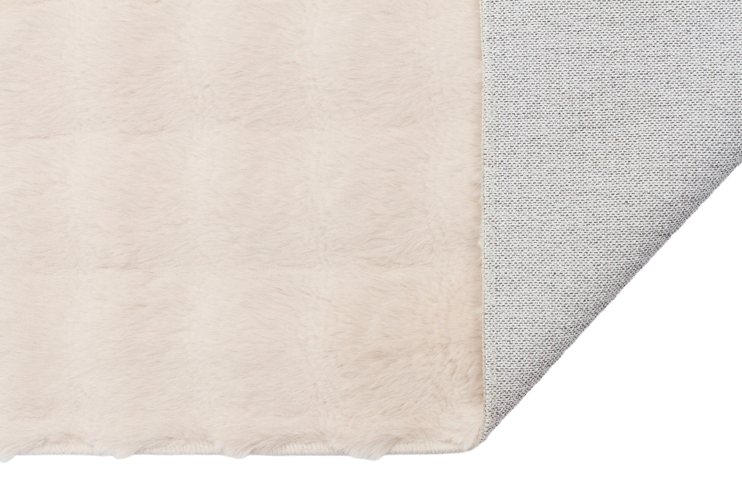 Beige Soft Fur Rug: Soft Washable Plush Carpet