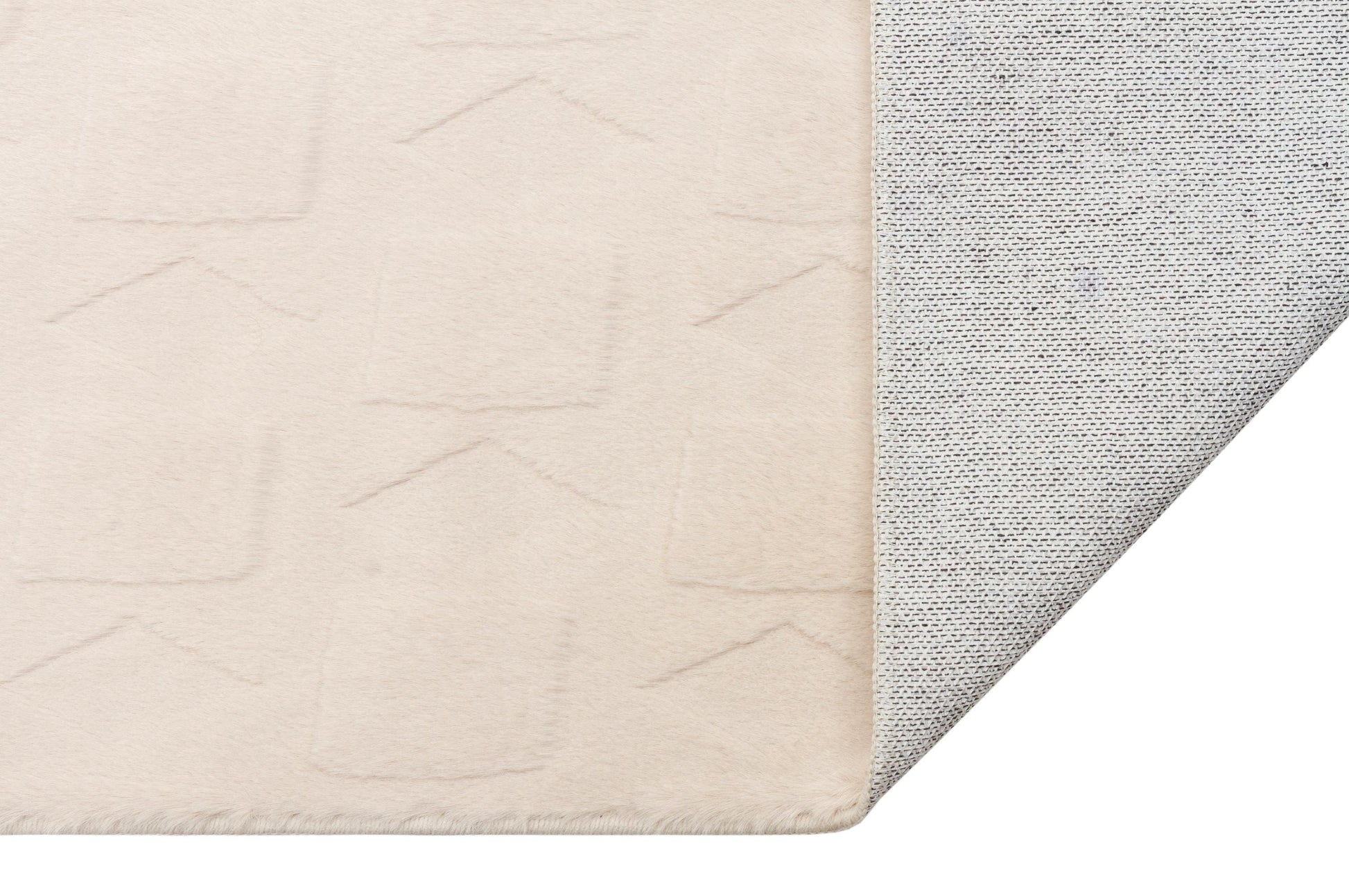 Beige Soft Fur Rug: Soft Washable Plush Carpet