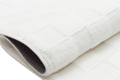 Cream Soft Fur Rug: Soft Washable Plush Carpet