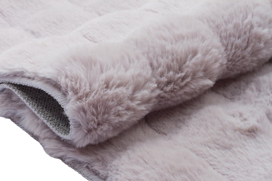 Silver Soft Fur Rug: Soft Washable Plush Carpet